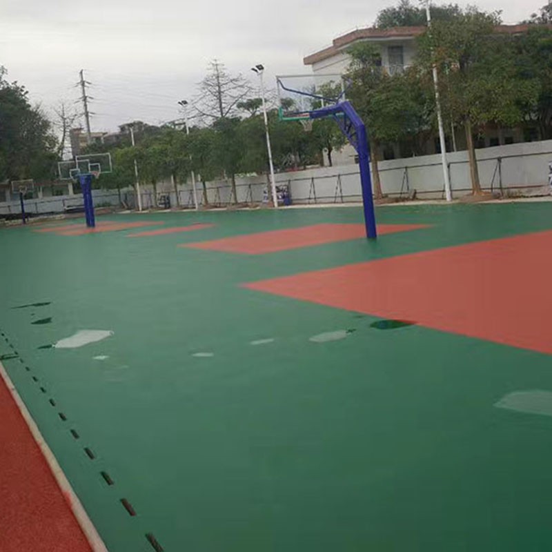 硅PU篮球场厂家材料报价,昆明市小学硅pu篮球场施工工艺